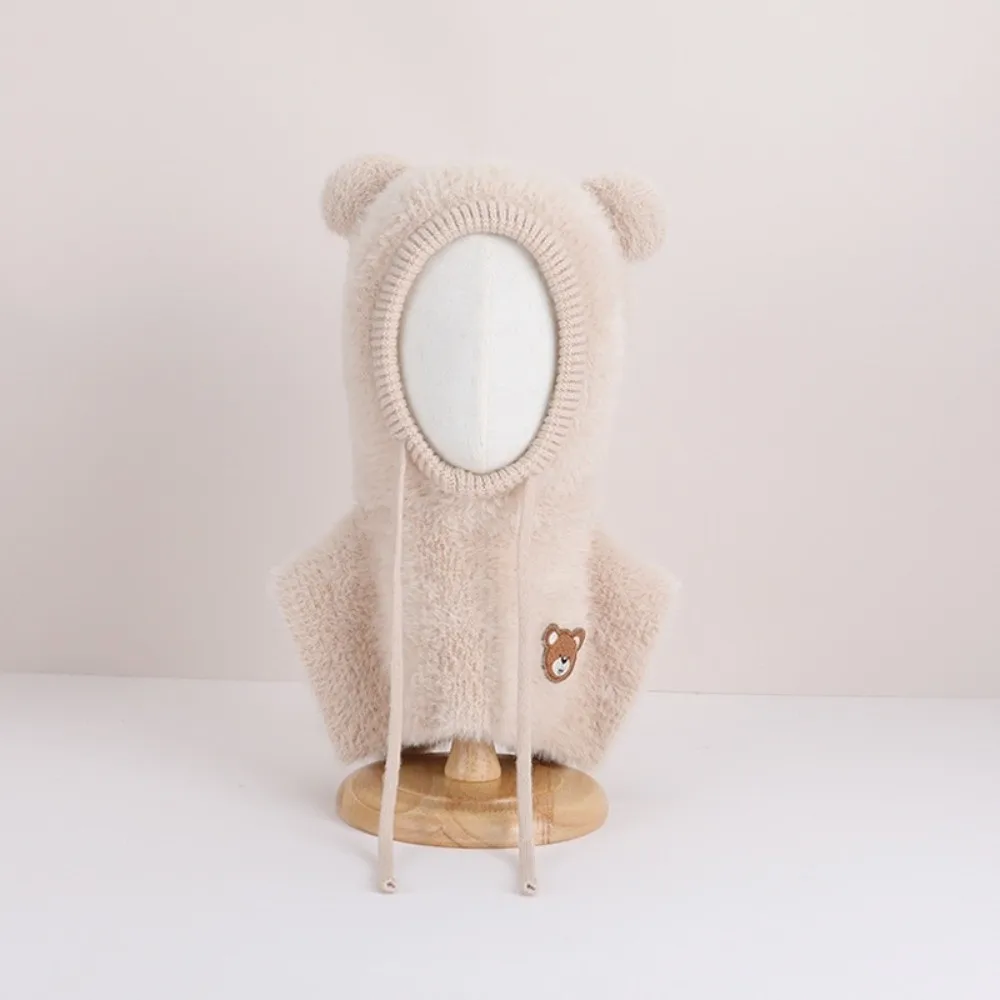Polyester Kids Winter Knitted Cap Shawl Windproof Balaclava Hat