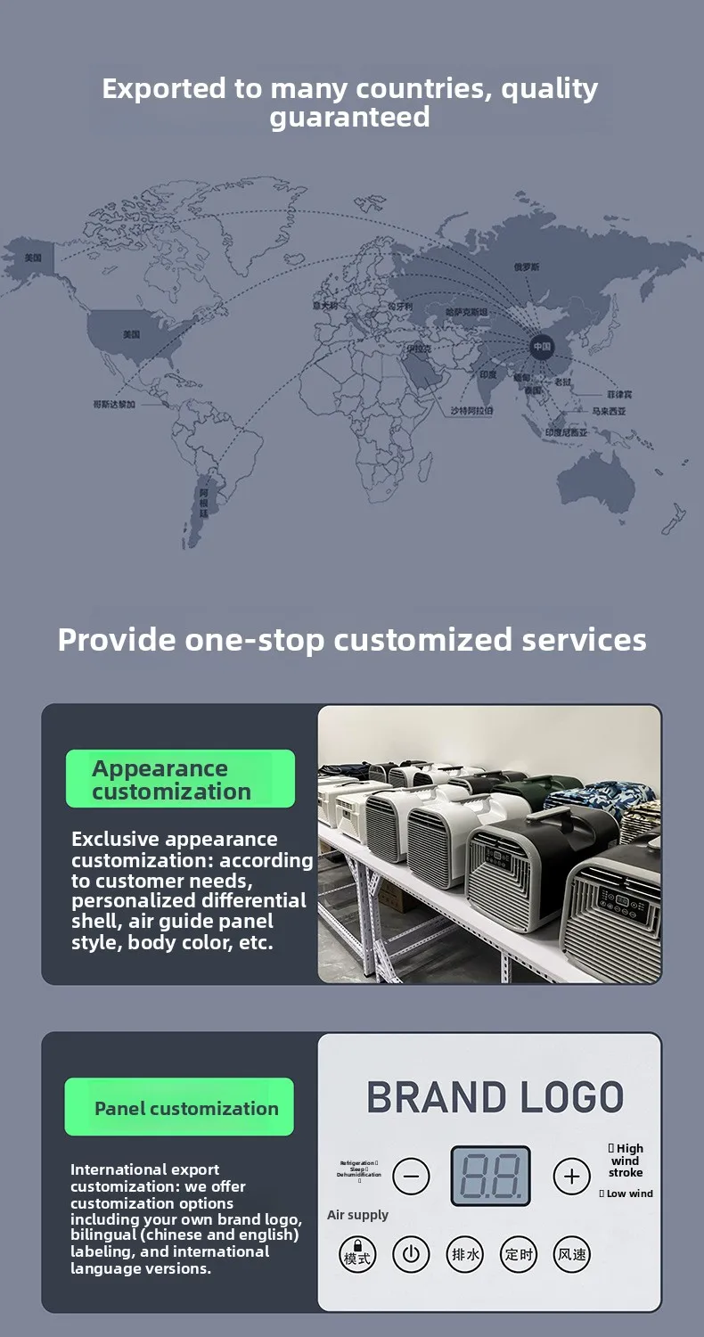 Factory Price Mini Portable Air Conditioner 5100BTU Solar Powered Camping Tent Indoor Outdoor Small Room