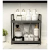 Double desk storage rack Kitchen organizer Bathroom countertop Perfume and cosmetics shelf Dressing table rack 5