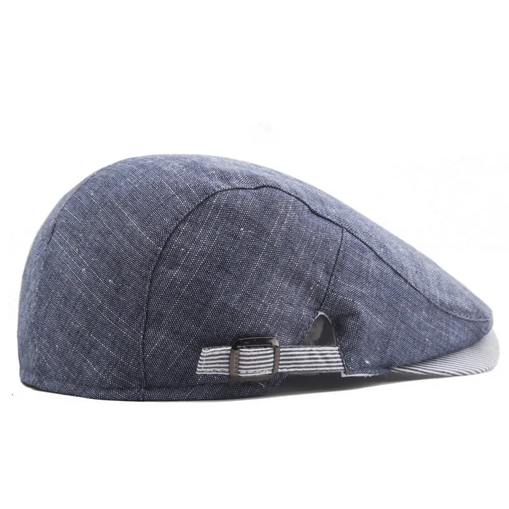 Men Newsboy Caps Spring And Autumn Berets Hats Cotton Polyester 57-62cm Big Head Circumference Striped Brim Casual Style BT0102 6
