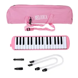 Compact 32 - Key Melodica with Soft Blow Pipe and Carry Bag (Pink)