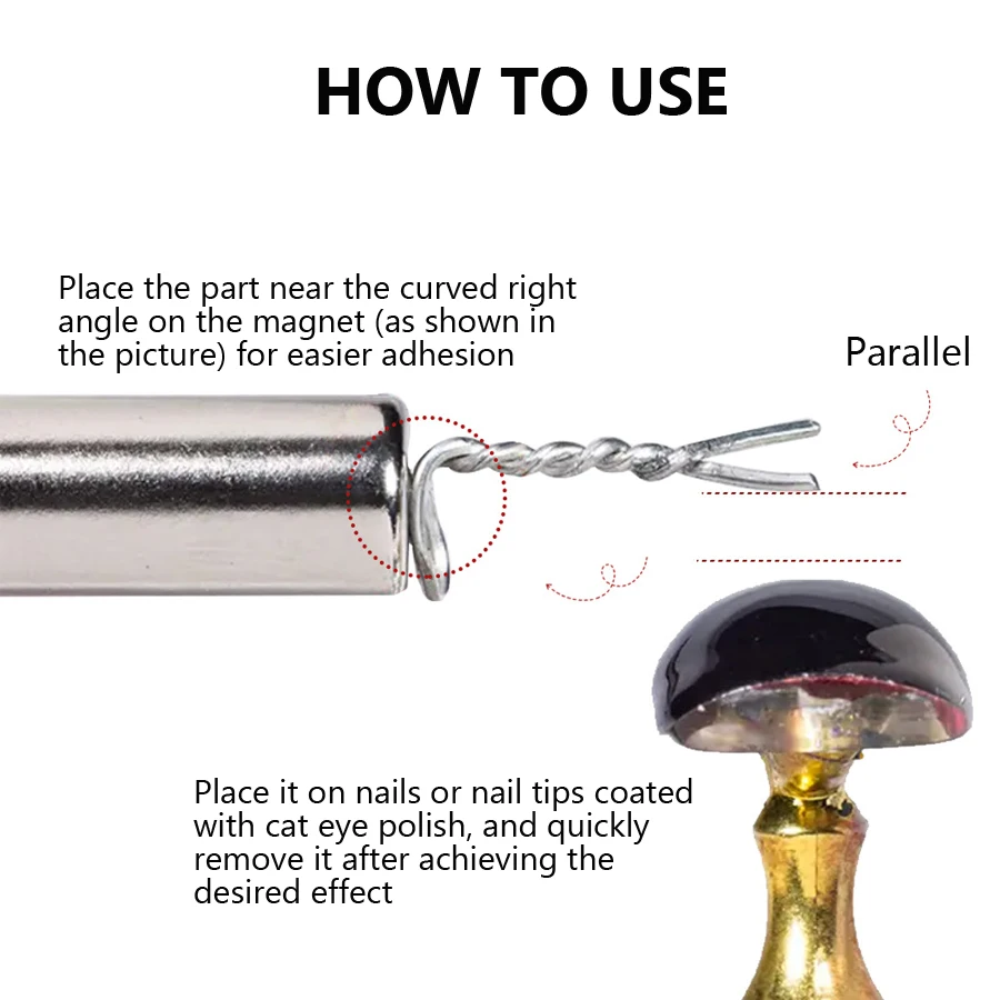 Magnetic Nail Art Tool Set Iron Wire Precision Heart & Ingot Design Magnet Stick For Cat Eye Polish Effects magnetic nail art tools cat eye nail tool magnetic nail tools magnetic nail pen