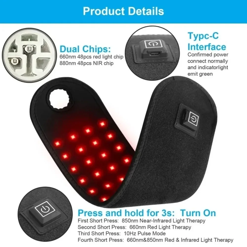 Red&Infrared Light Therapy Belt 660nm&850nm for Full Body Pain Relief Slimming