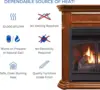 Dual Fuel Ventless Gas Fireplace with Mantel - 32000 BTU Remote Control Apple Spice Finish - Model# DFS-400R-4AS 3