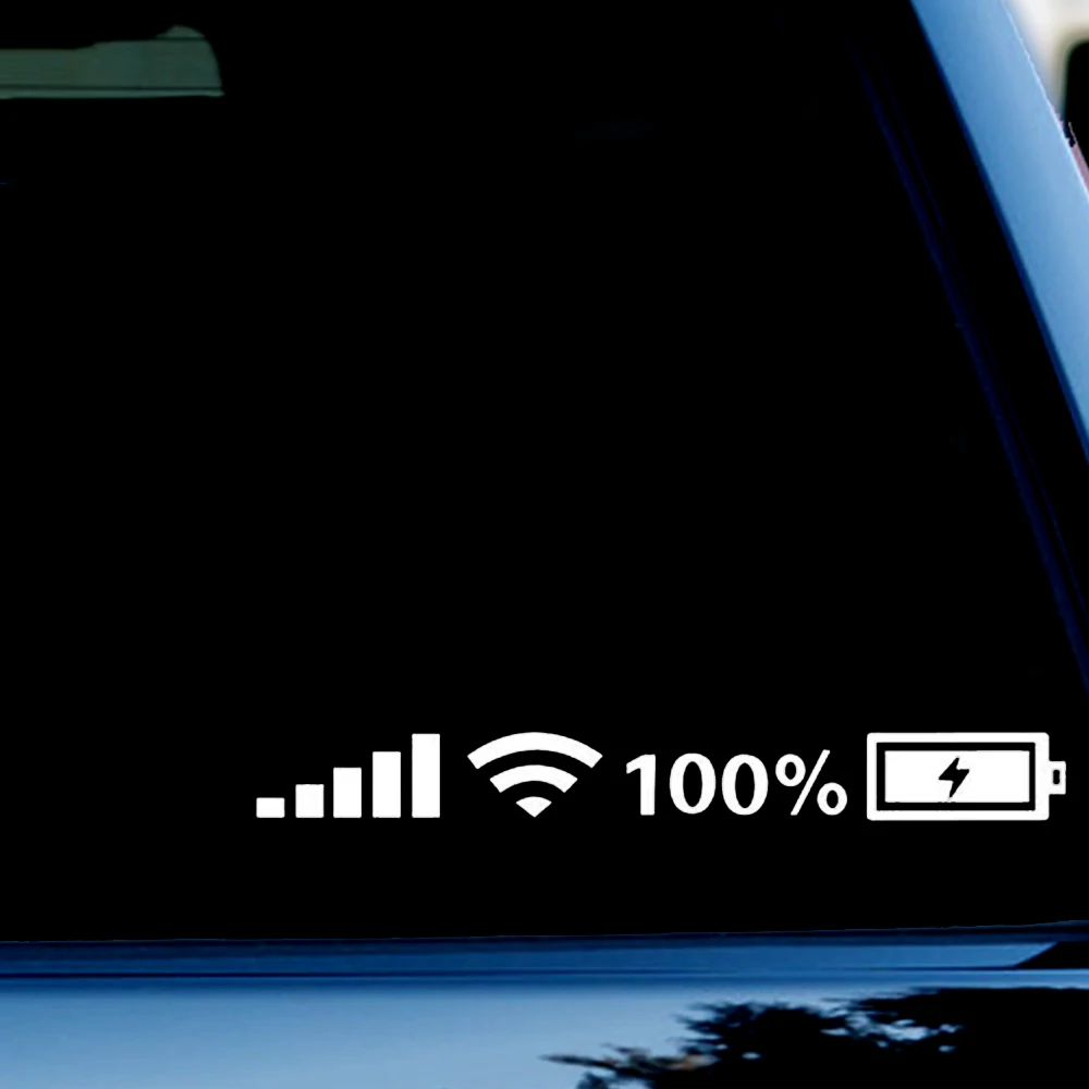 8" 100 Wifi Battery Level Signal Car Vinyl Decals Stickers Auto