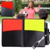 Football Match Referee's Red And Yellow Card Set Football Referee Equipment With Leather Case Record Paper And Whistle