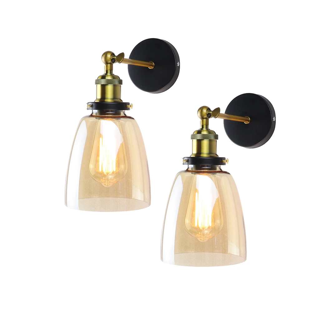 GZMJ LED Coffee Bar Loft Vintage Hang Lamp Wall Light Glass Rope Industrial Smoky Grey Kitchen Garden