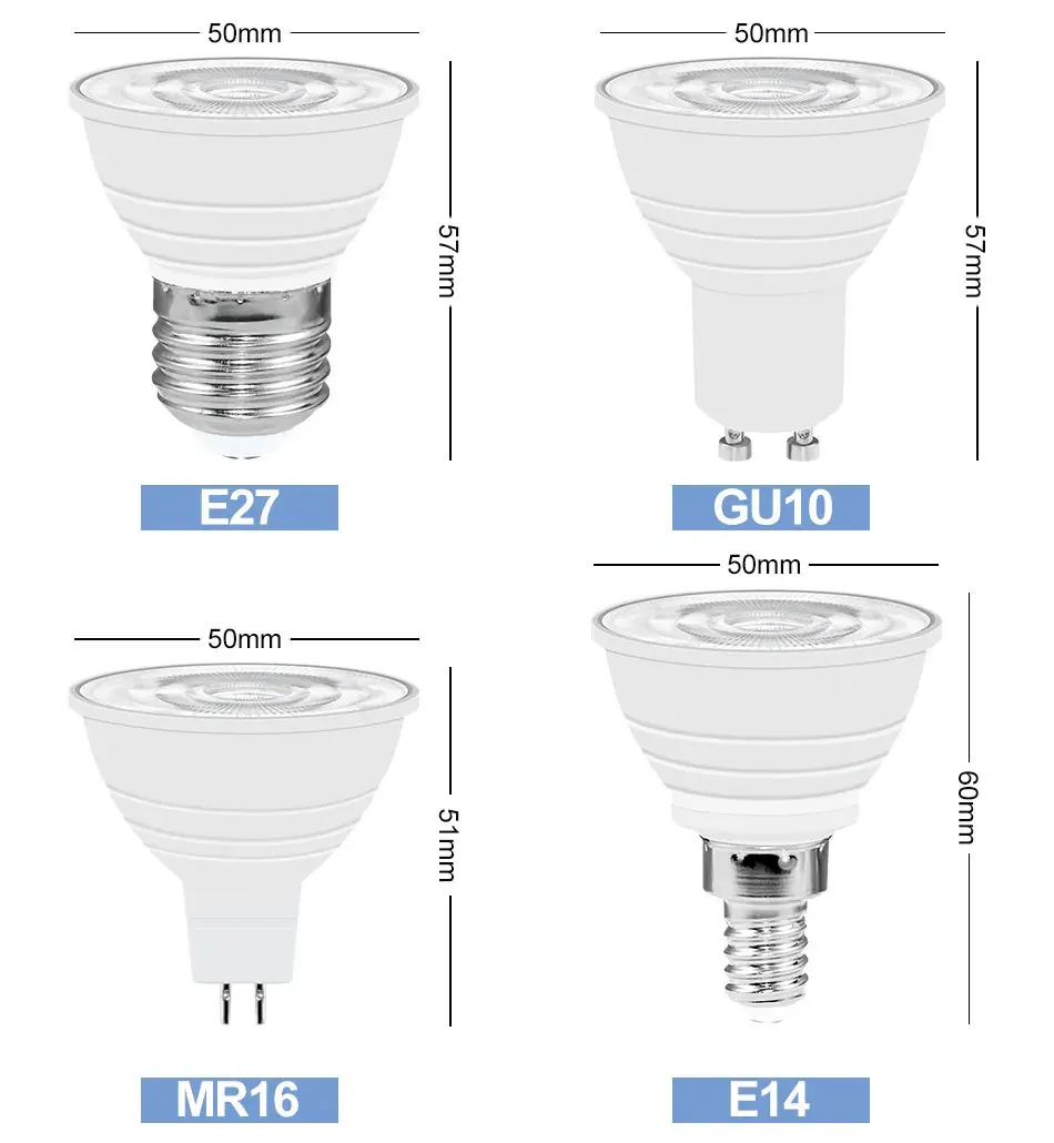 LED GU5.3 GU10 E27 E14 Light Bulb Spotlight Flood Light 5W for 50W Halogen Replacement
