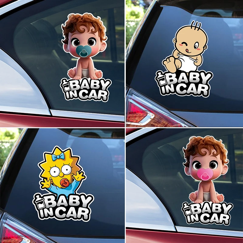 

20976# Self-adhesive Vinyl Decal Car Sticker Boy Girl Baby in Waterproof Auto Decors on Bumper Rear Window