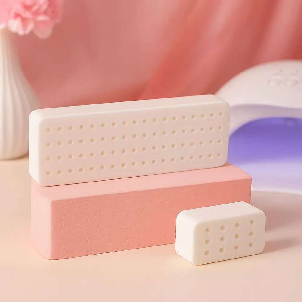 80Holes 12Holes Nail Art Drill Bit Holder Display Stand Plastic Nail Buffing Head Box Portable Durable
