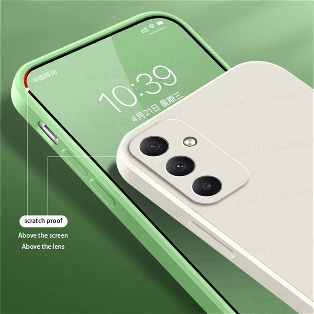 Square Liquid Silicone Shockproof Phone Case - Protective Soft Back Cover