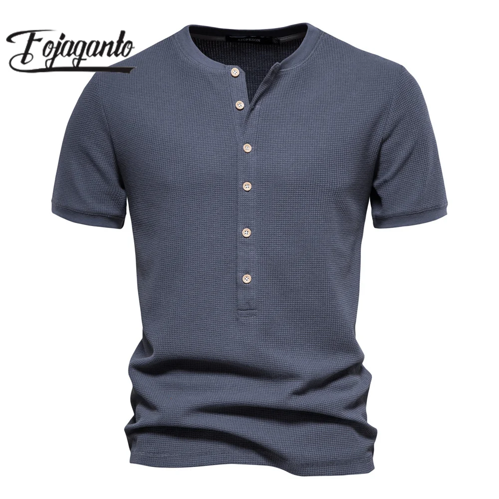 

Уличная Повседневная футболка FOJAGANTO 2023, мужской тонкий кардиган из чистого хлопка, Высококачественная дизайнерская Повседневная футболка с короткими рукавами для мужчин