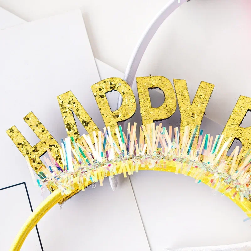 Happy Birthday Headband Girl's Birthday Decoration Hat Crown Party Decoration for Girl Children's Supplies party hat,birthday crown,birthday headband set,unicorn headband,rabbit headband