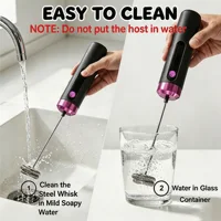 Mousseur à lait électrique rechargeable par USB, 3 vitesses, mousseur à café, mélangeur à cappuccino pour la cuisine et les cafés 3