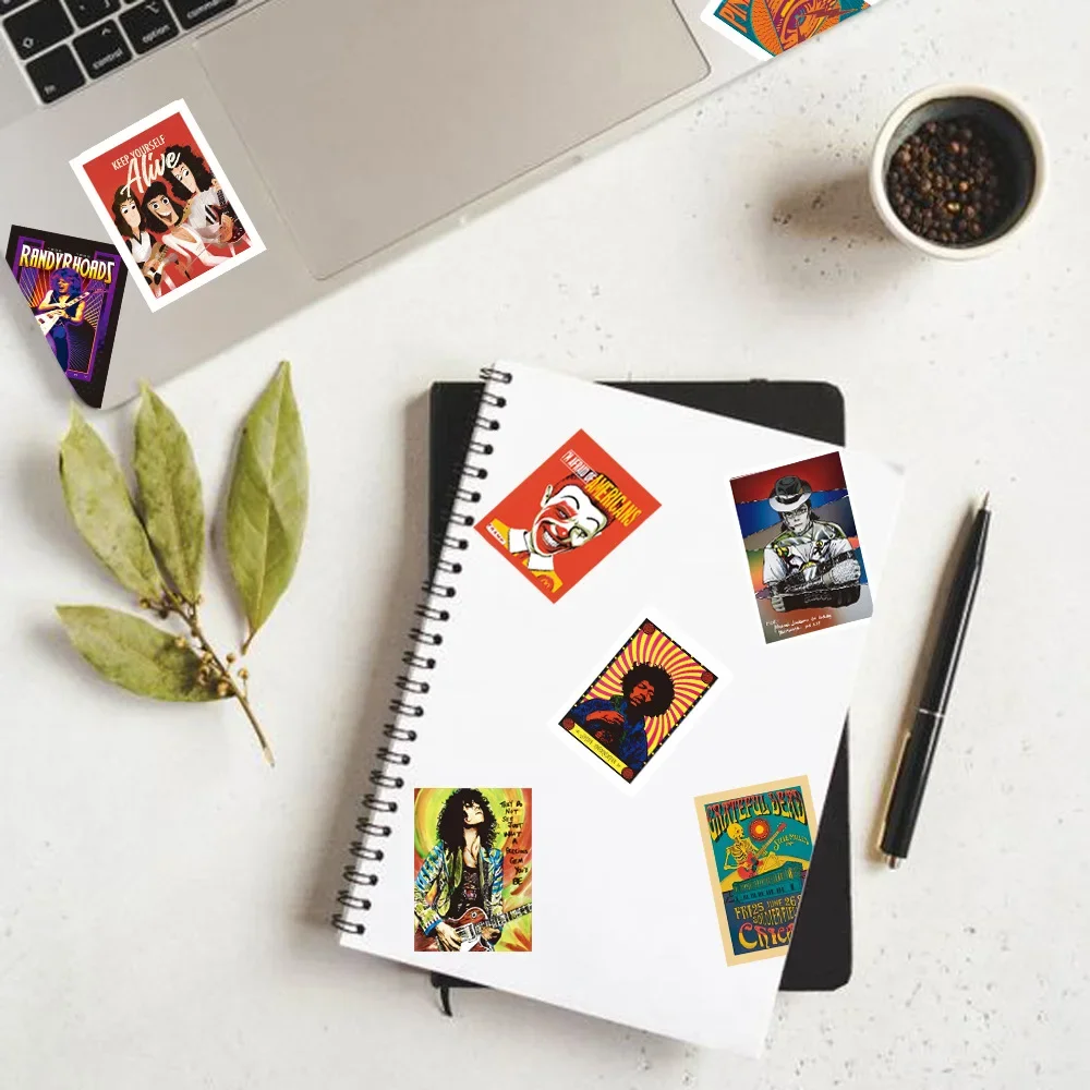 Classic Rock Music Poster Graffiti Stickers Set - Perfect for Fans and Creative DIY Decor