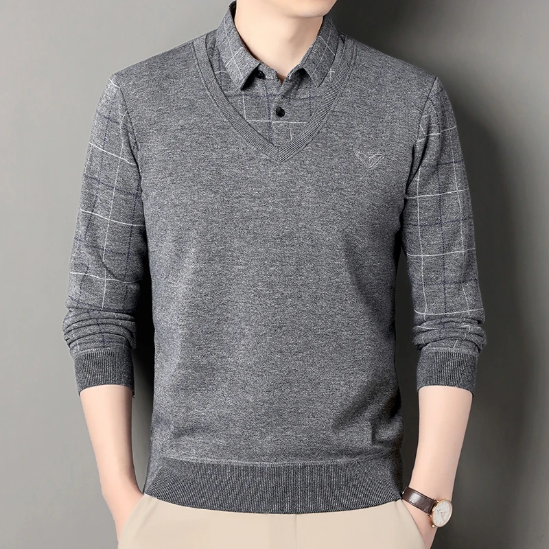 الذكور الصوف محبوك سترة الرجال البلوز الخريف الشتا...