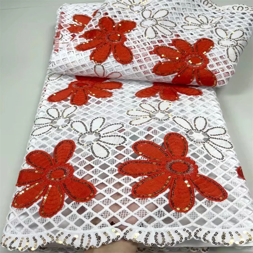 

Familiar Guipure Cord Lace Fabric High Quality African Water Soluble Lace Fabric Nigerian Embroidery For Nigeria Wedding JY11207