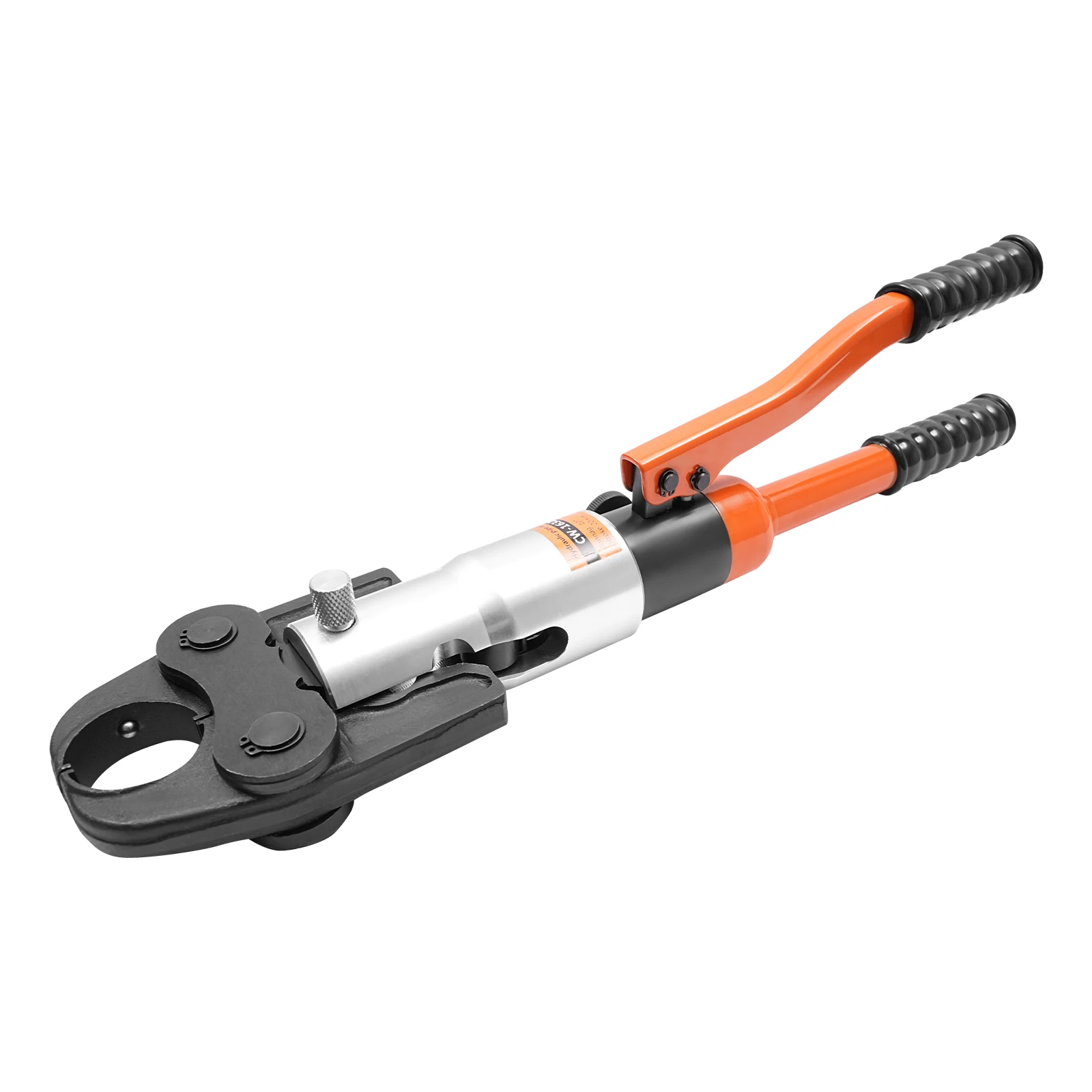 CW-1632 Professionelle Aluminium-Crimpzange, hydraulisches Presswerkzeug-Set, 5-teiliges V-Formen, maximale Crimpkraft 10T, Orange – Detail 15