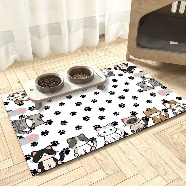 VIKAMA Cartoon Pet Diatomaceous Earth Mat Water-Absorbent Quick-Drying Non-Slip Mat Cat Litter Mat Cat Dining Mat Home Decor VIKAMA Cartoon Pet Diatomaceous Earth Mat Water-Absorbent Quick-Drying Non-Slip Mat Cat Litter Mat Cat Dining Mat Home Decor