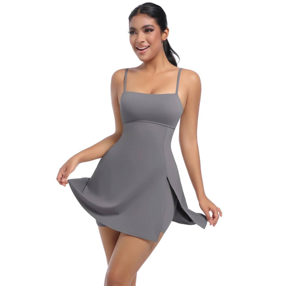 Tennis Dress With Shorts&Chest Pads Women Golf Badminton Clothing Casual Activewear Workout Gym Outfits Sport Dress Underneath