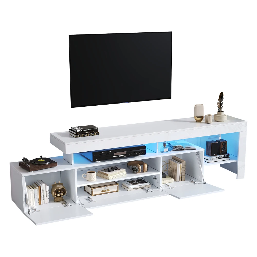 Moderner Hochglanz-LED-Lowboard-TV-Schrank – 192 x 37 x 53 cm, mit Schränken und Kommoden, passend für 85 Zoll, praktisches Wohnzimmer – Detail 23