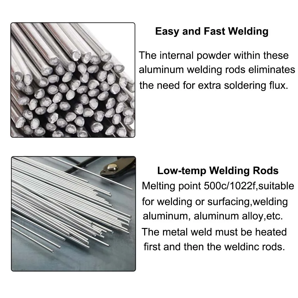 250/330/500mm Low Temperature Aluminum Welding Rods Easy Melt Flux Cored Welding Electrodes Wire for Aluminum