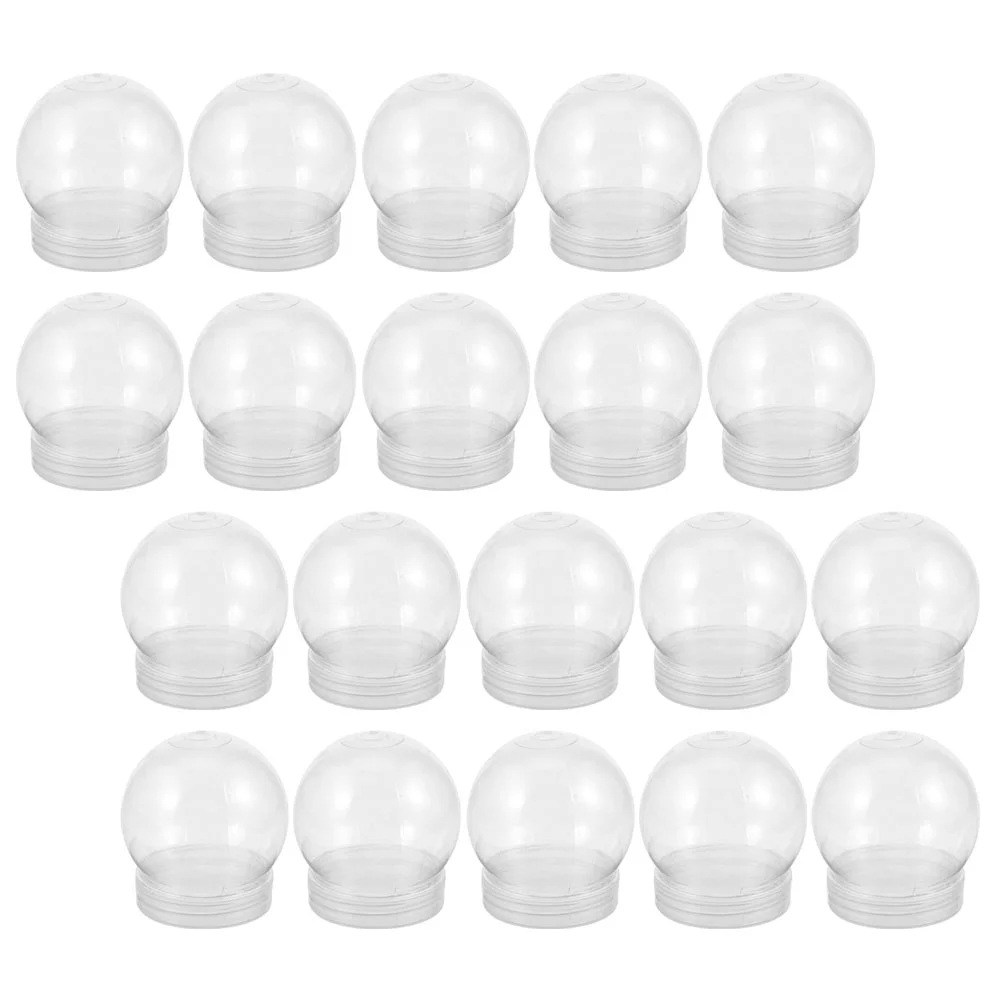 

Clear Water Globes with Screw Off Caps Empty Snow Globe Making Props Plastic Water Globes Christmas Party Display Favor