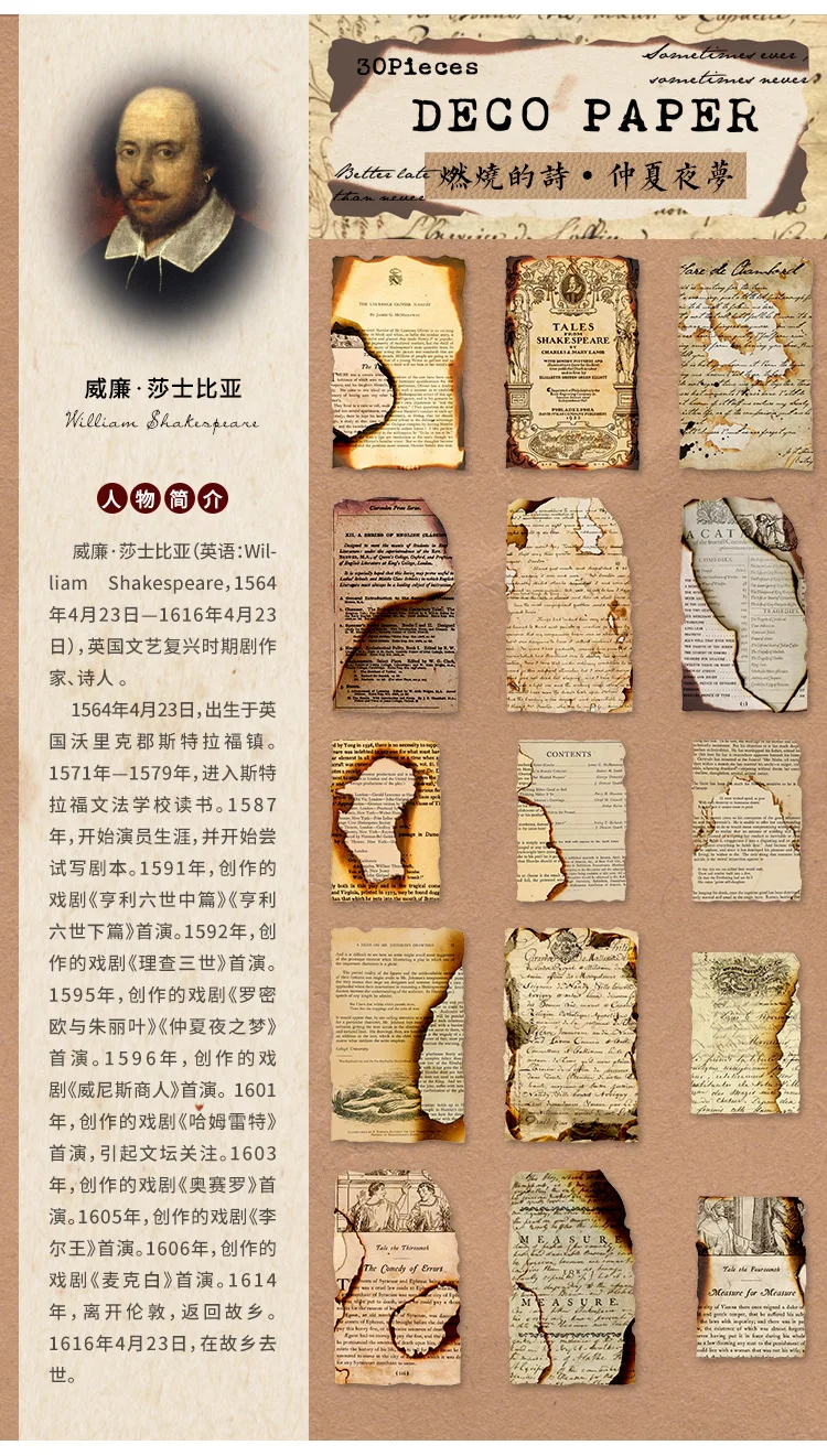 JIANQI Vintage Literatur und Kunst Scrapbook Scrapbook Material Papier Vintage Fotoalbum Nachrichten Tagebuch Brief Ästhetische Dekoration – Detail 6