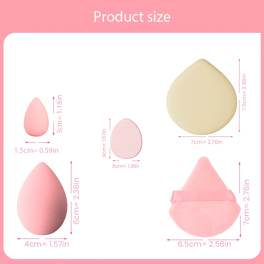 Makeup Sponge Set 16 Packs Pink Makeup Set Sponge and Makeup Puff Set Cotton Candy Mixer for cream and powder concealer Powder