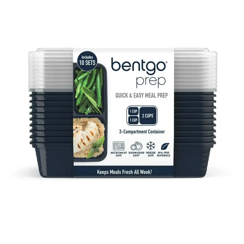 Bentgo 3-Compartment Containers | Meal Prep Containers Navy Blue