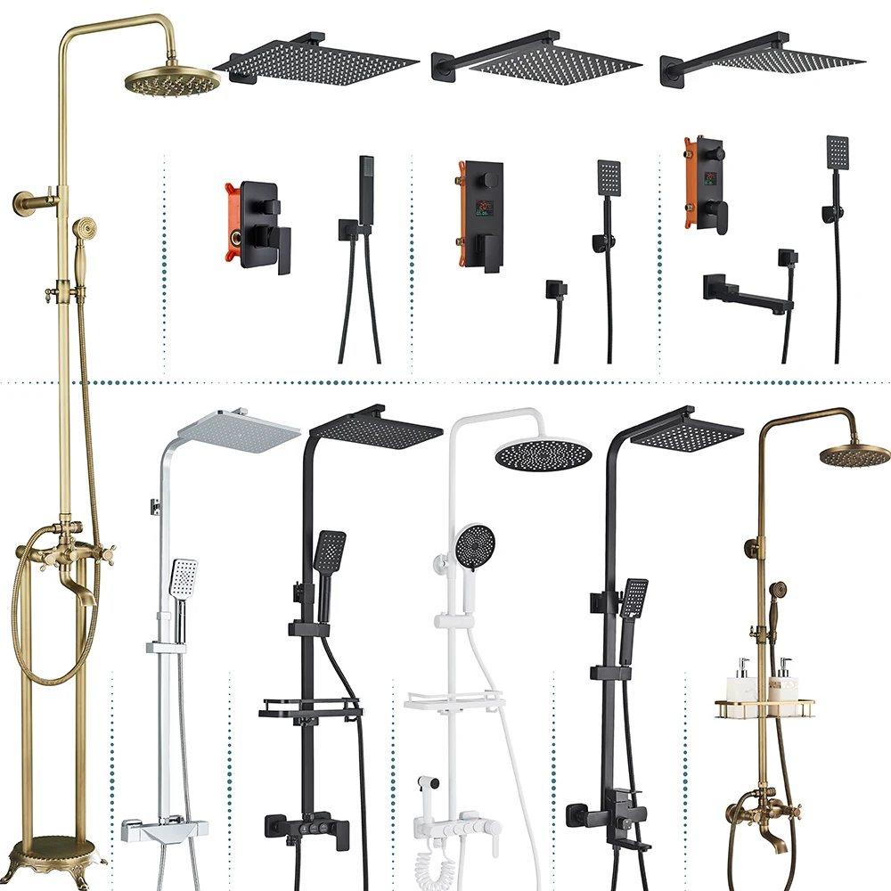 Bathtub Faucet Shower Set Promotion Shower Faucet Floor Mounted Bathtub Faucet Wall Bath Shower Set Ship From Brazil / EU /CA/MX Warehouse