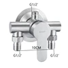 304 Stainless Steel Shower Faucet Mixer Valve Double Type Bathroom Shower Hot Cold Water Tap G1/2’ Bathtub Faucet 4