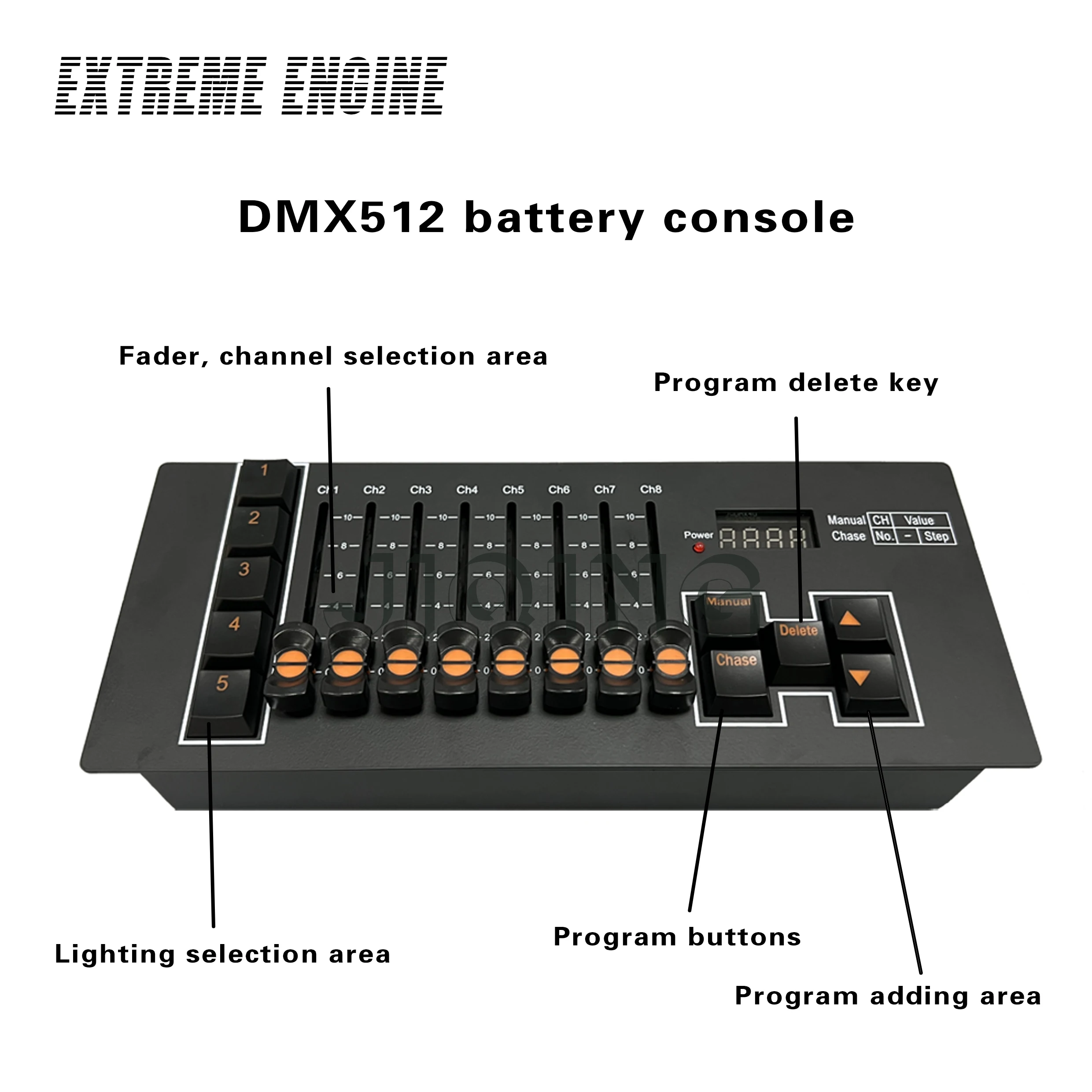 Mini Dmx 512Console 40Ch Stage Lighting Controller Effetti Alimentato A Batteria Dj Disco Lighting Console Command Equipment Lamp