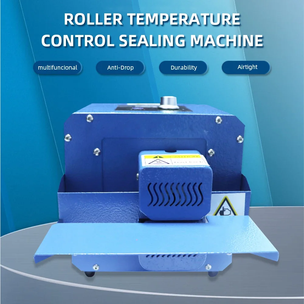 Mini Plastic Film Sealer Food Packaging Bag Continuous Heat Sealer Automatic Roller Temperature Control Sealing Machine