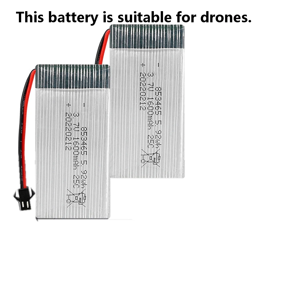 

Rechargeable 3.7V 853465 25C 1600Mah Li-Polymer Li Battery For Remote Control Aircraft X5Sw H107D X3 X4 X5C Rc Drone X5Sc