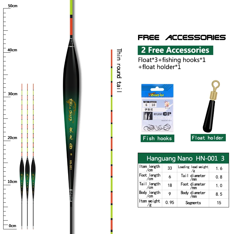 3PCS Angeln Schwimmt + 1 Tasche Haken + 1 Boje Sitz Empfindliche Stabile Nano Boje Langlebige Vertikale Bobber see Fluss Angeln Zubehör – Detail 8