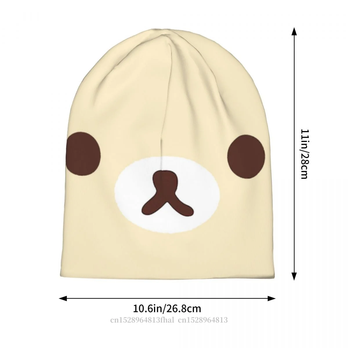 Rilakkuma Relax Bear Skullies Beanies Caps Big Face Thin Hat Autumn Spring Bonnet Hats Men Women\'s Street Ski Cap