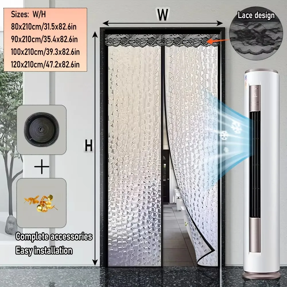 Manyetik EVA Termal Kapı Perdesi Geometrik Tasarım Evcil Hayvan Dostu Veranda Bölme Paneli Enerji Tasarruflu Kolay Kurulum