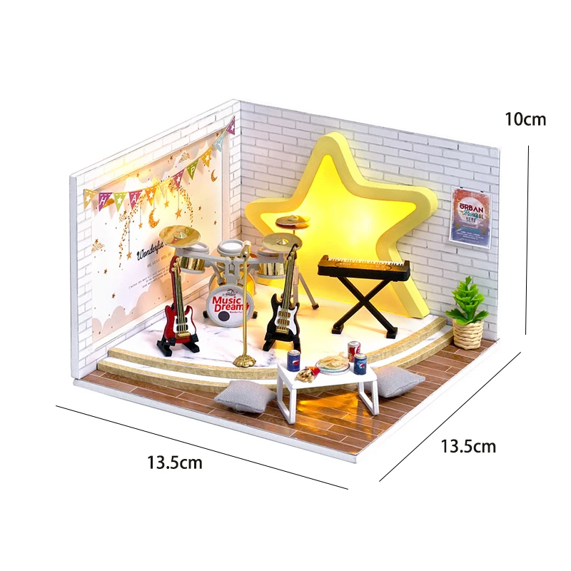 Mini Wooden Doll House DIY Small House Kit 3D Puzzle Making Room Dollhouses Toys Home Bedroom Decorations With Furniture Gifts