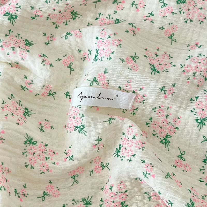 Vintage Pink Floral Muslin Swaddle Blanket for Girls Newborn Cotton Gauze Wrap Receiving Blankets Stroller Cover Baby Bedding images - 6