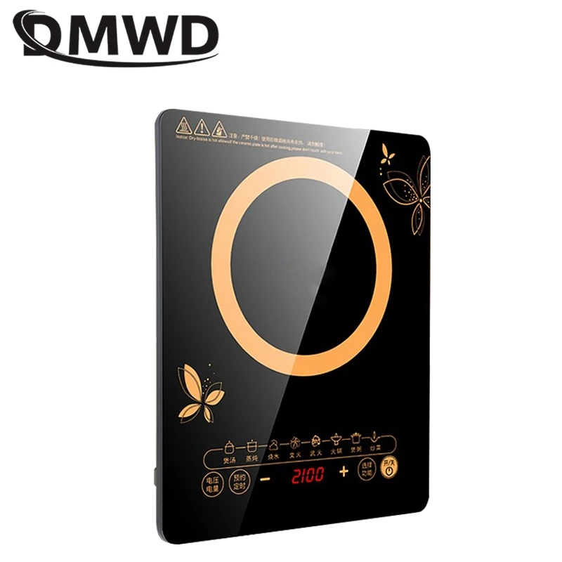 DMWD-2100W 8 메뉴 홈 인덕션 쿠커 전자기 오븐, 220V 스마트 터치 컨트롤 가열 플레이트 24 시간 예약 3 시간 설정