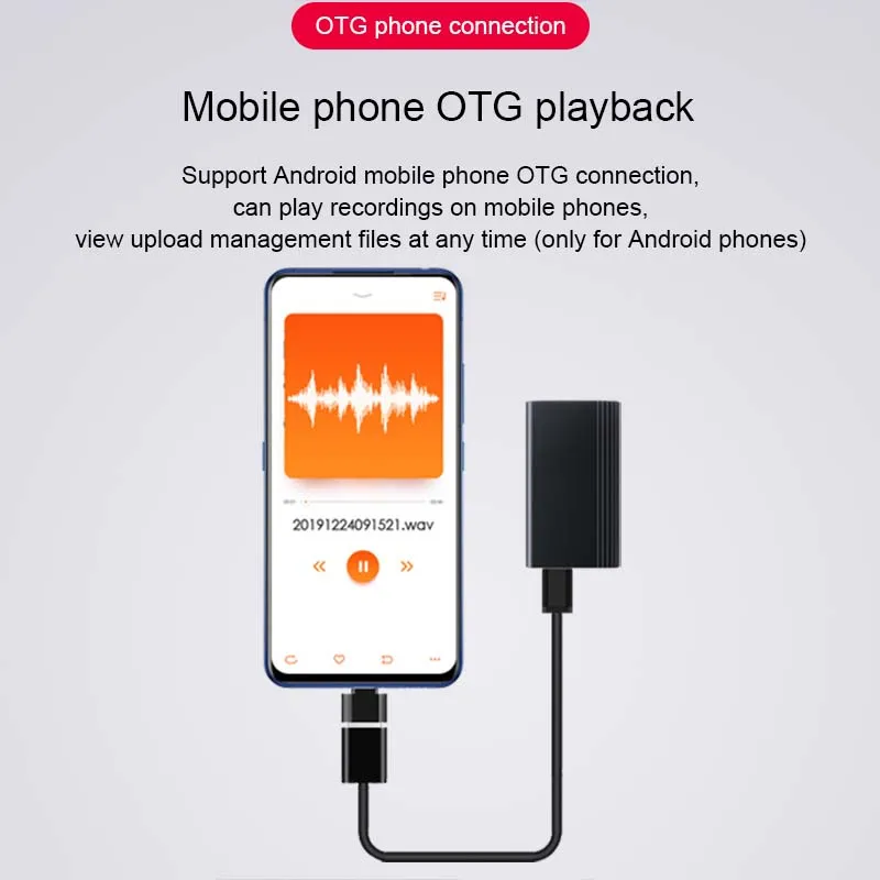 İnce yan profili gösteren ses kayıt cihazı