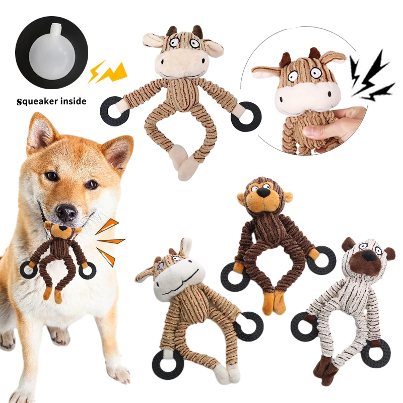 thumbnail image 2 of FWLWTWSS Squeaky Dog Toys, Reindeer Christmas Dog Toys, Dog Soft Toy 2 of 10