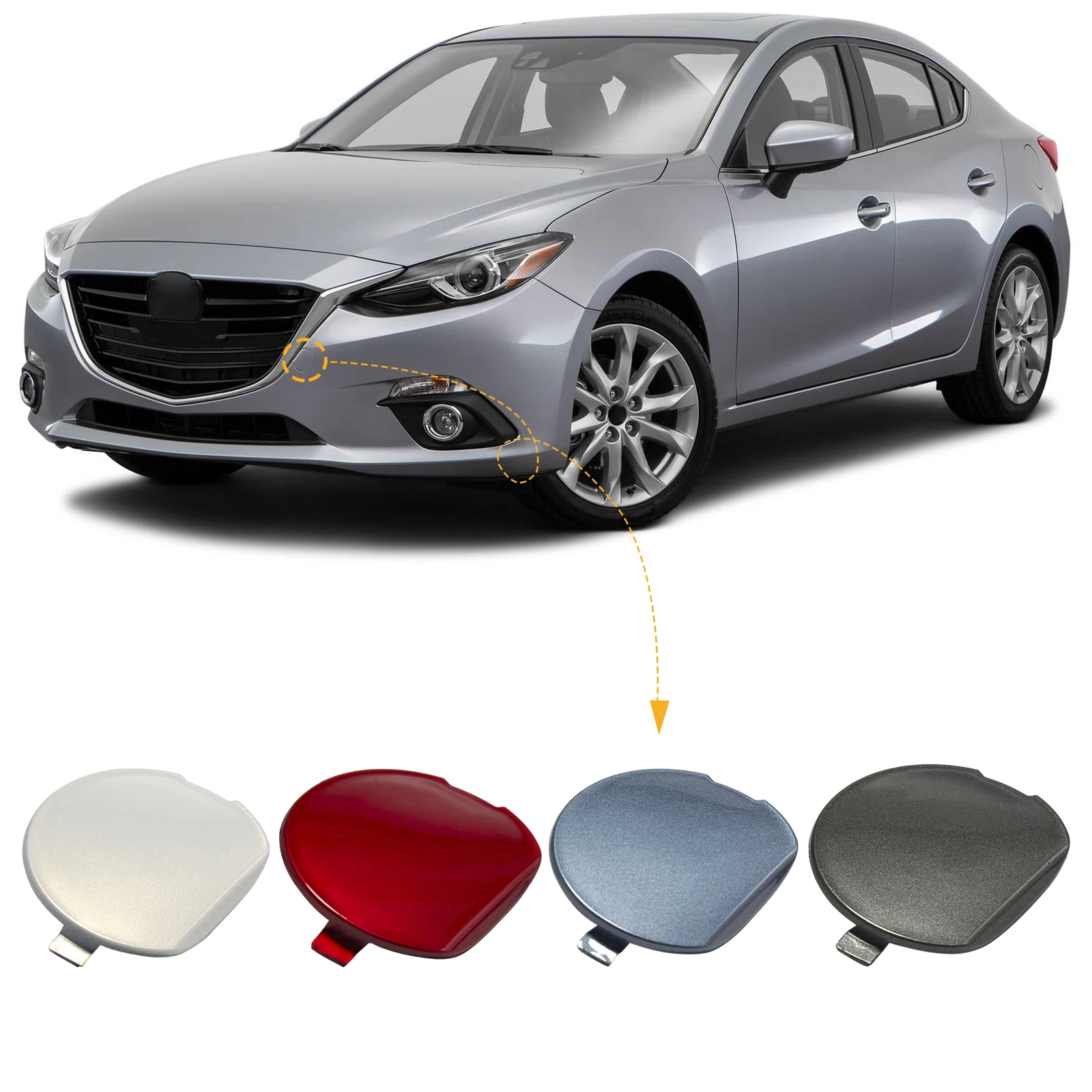 Front Bumper Tow Hook Cap Towing Eye Cover Mazda 3 Axela 2014-Left BHN1-50-A11-BB BHN150A11BB