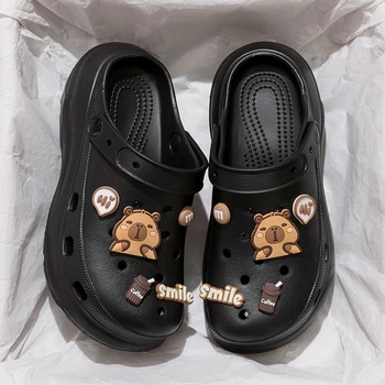 Summer Cartoon EVA Clogs for Women Thick Sole Non Slip Garden Beach Sandals Woman Fashion DIY Chunky Platform Sandalias De Mujer 1