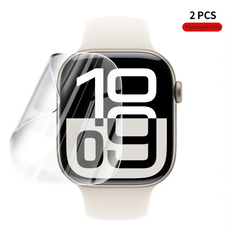 Película Protetora de Tela de Vidro para Apple Watch 11 10 46mm 42mm, Película de Hidrogel Macia para iWatch Ultra 49mm 9 8 7 6 5 SE 45mm 41mm 44mm 40mm