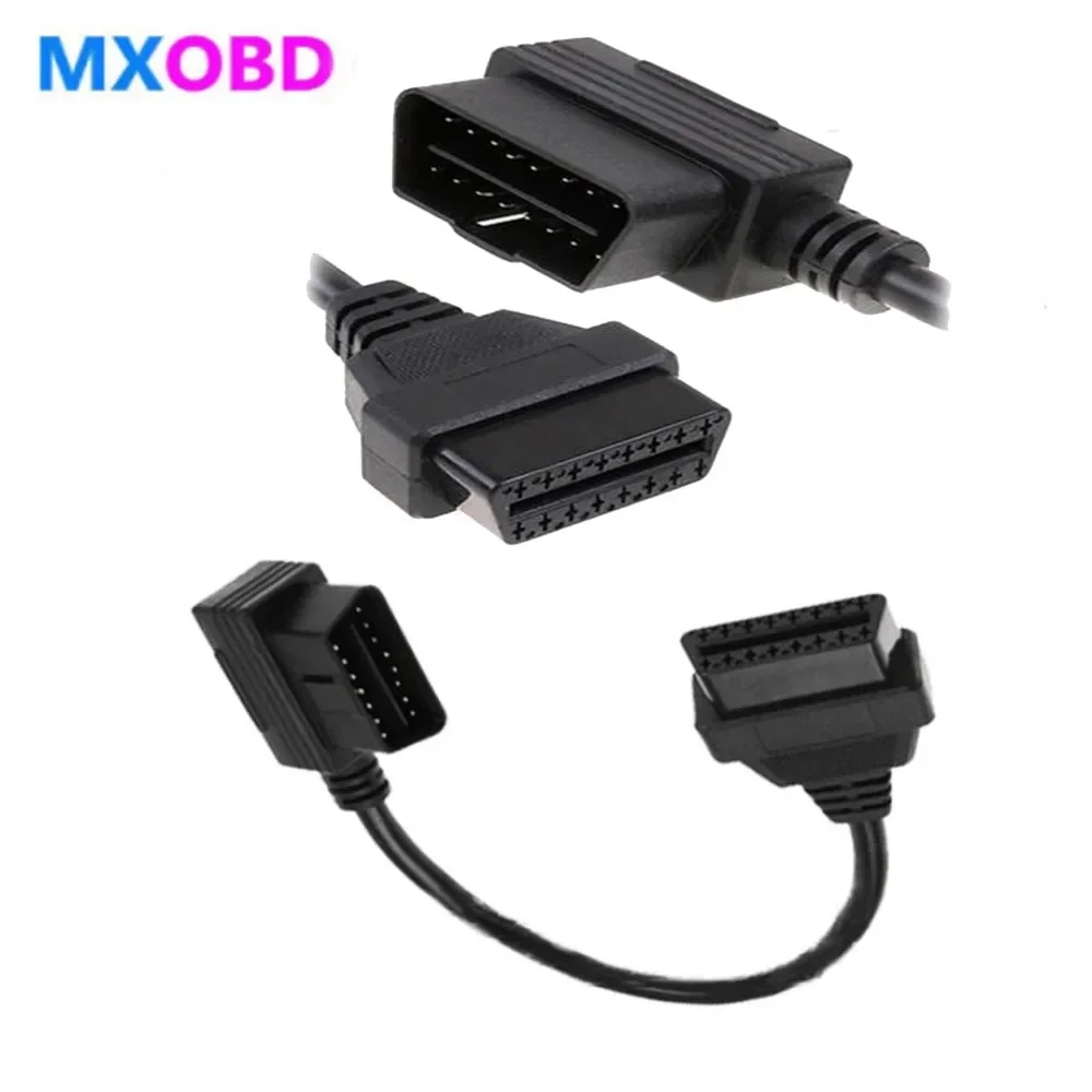 

30CM L Type Interface OBDII 16Pin OBD2 Extension Cable ELM327 ODB2 16 Pin ELM327 OBD II Extensions Cables Connector