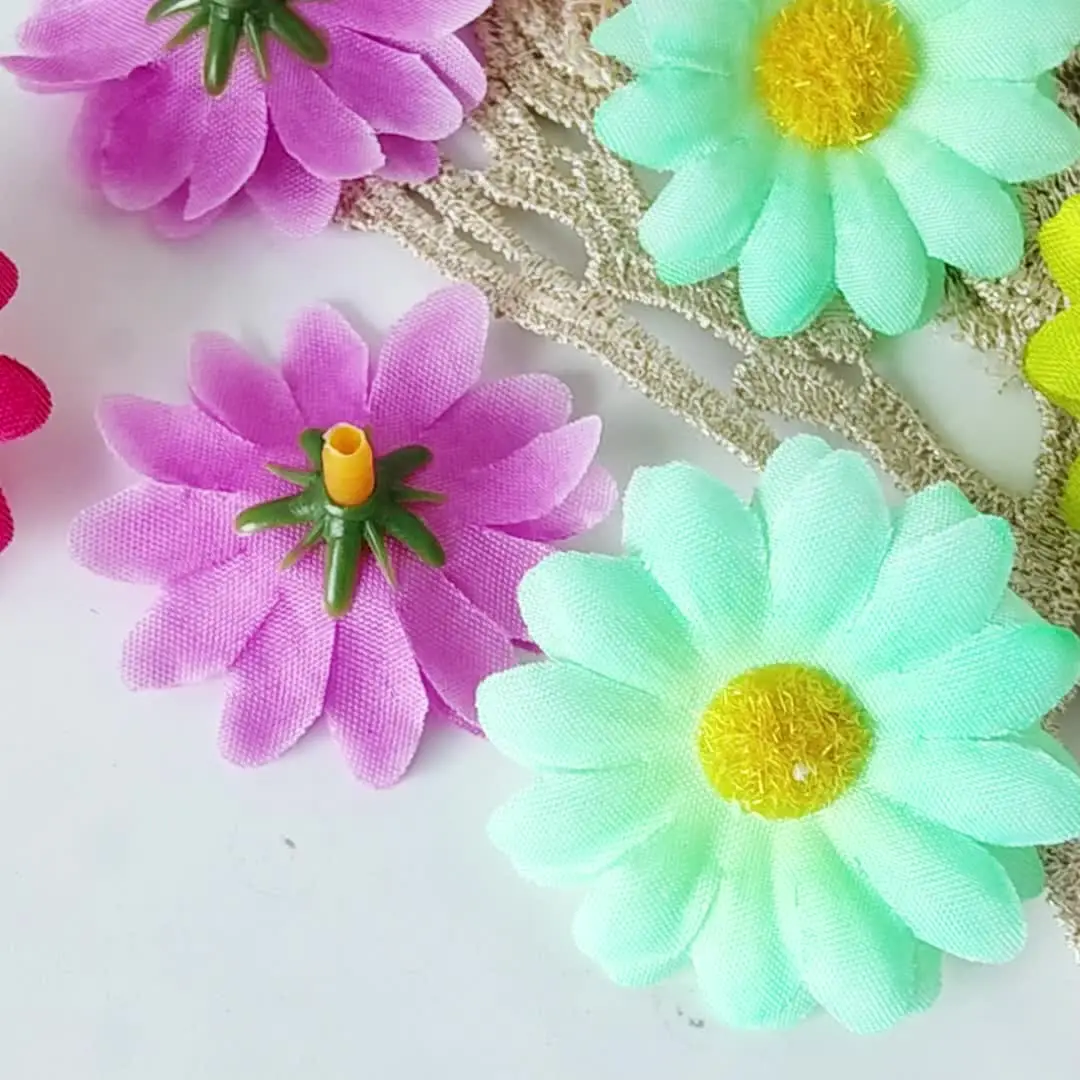 60 Mini Margherite Artificiali Multicolore – Fiori Finti In Seta Da 4,5 Cm Per Decorazioni Fai Da Te, Matrimoni E Scrapbooking - 4