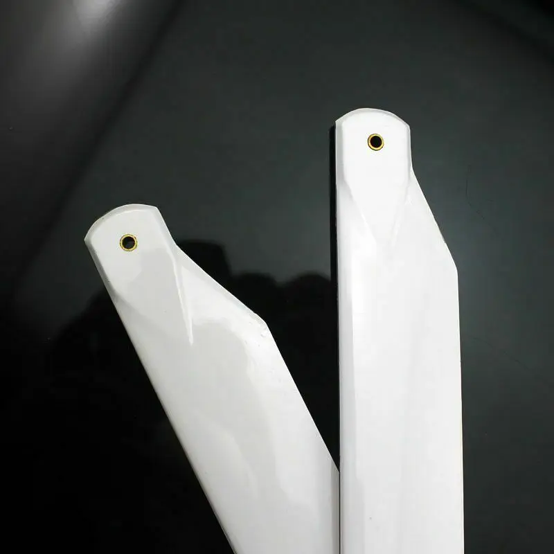 Lot de deux pales de rotor principal en fibre de verre 430mm pour hélicoptère RC Align Trex 500, avec embouts de protection.