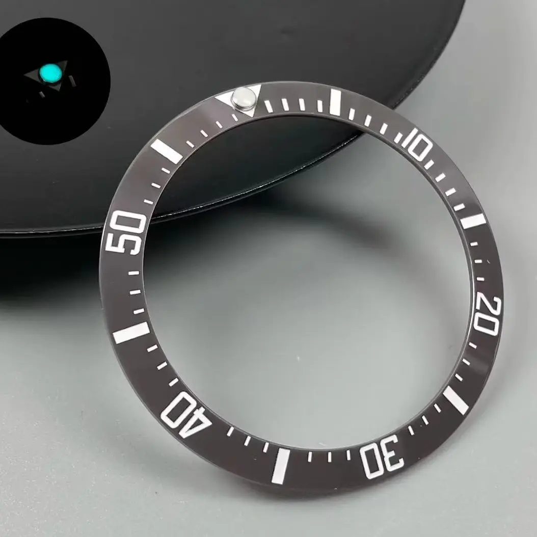 Blue/Green Luminous 38mm Tilted Ceramic Bezel Insert Ring